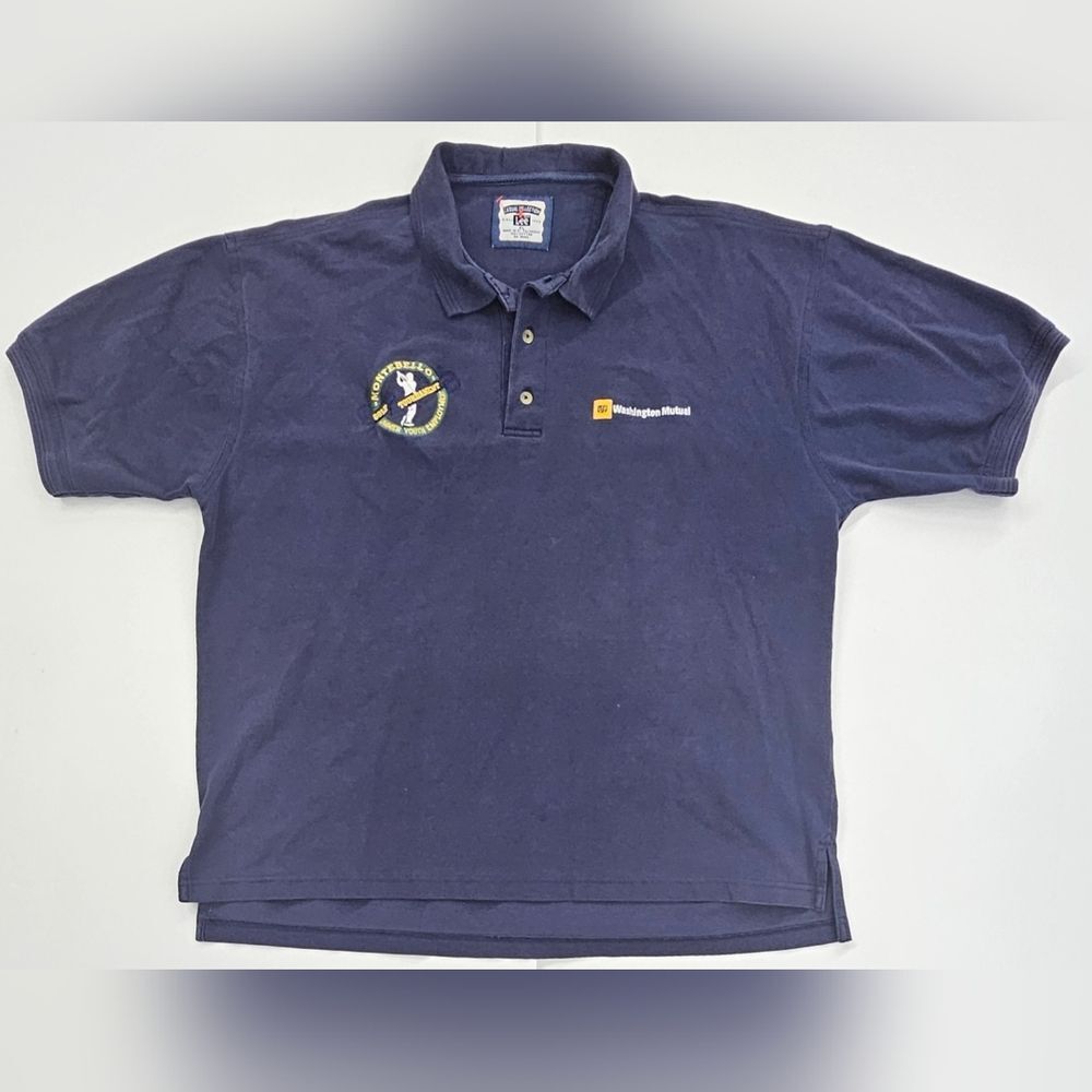 Washington Mutual Golf Tournament Polo XL Vintage Lee Casual Collection Navy